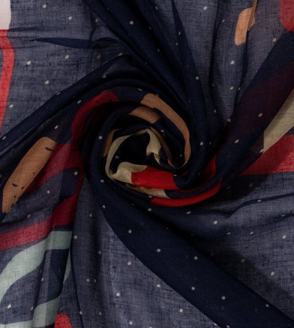 Sal Anekke Kene Navy Blue Printed Scarf Damske | 7853162-DY