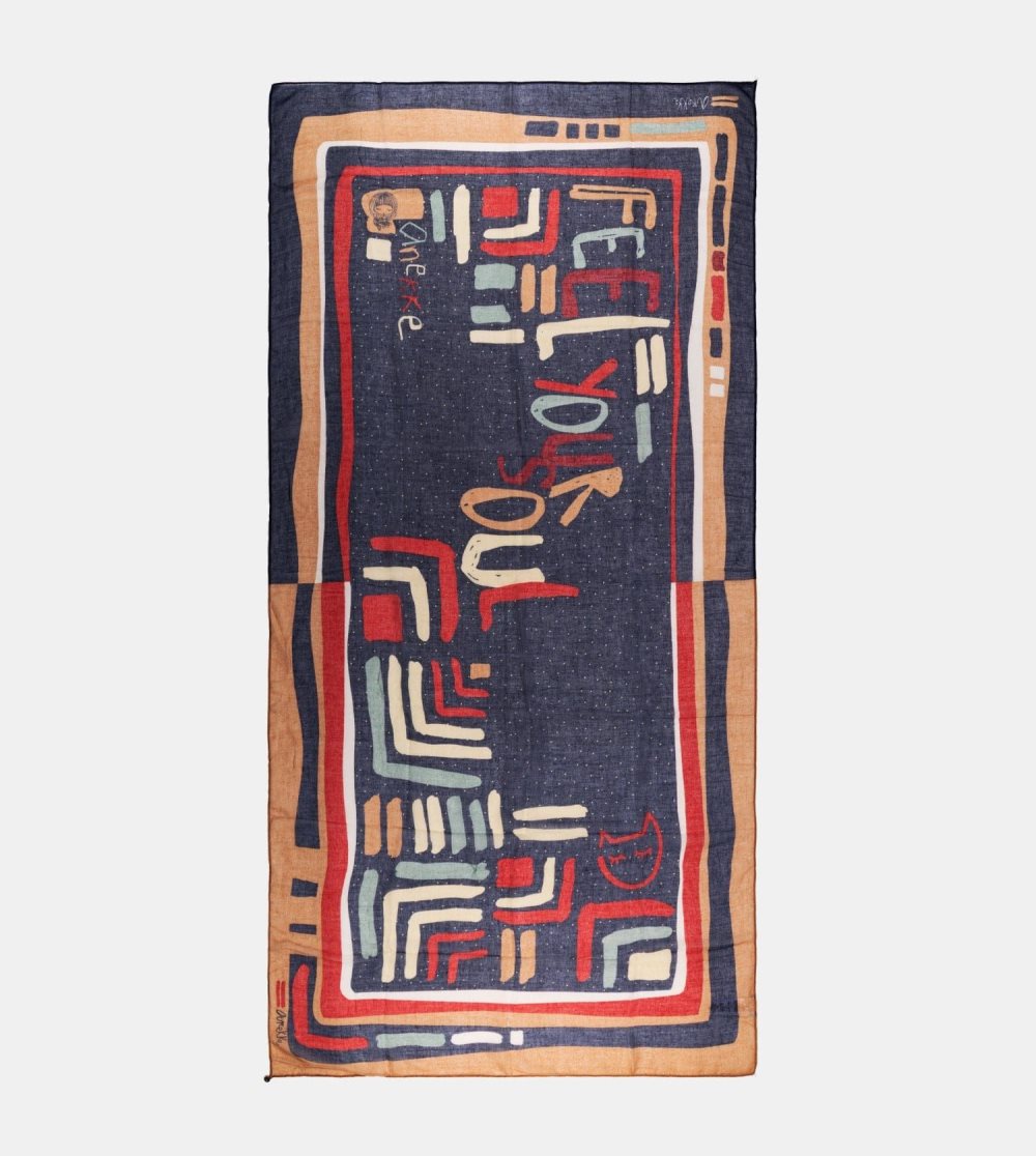Sal Anekke Kene Navy Blue Printed Scarf Damske | 7853162-DY