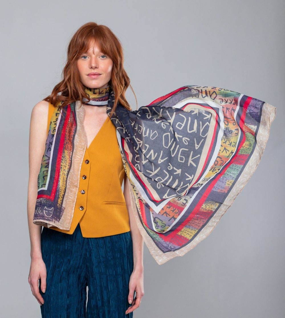 Sal Anekke Magic Souls Navy Print Scarf Damske | 1708425-EQ