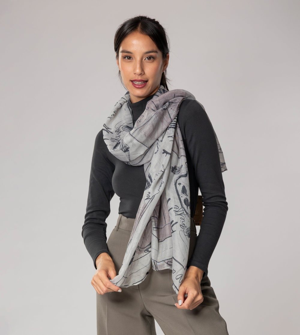 Sal Anekke Palette Grey Scarf Damske | 8963452-JZ