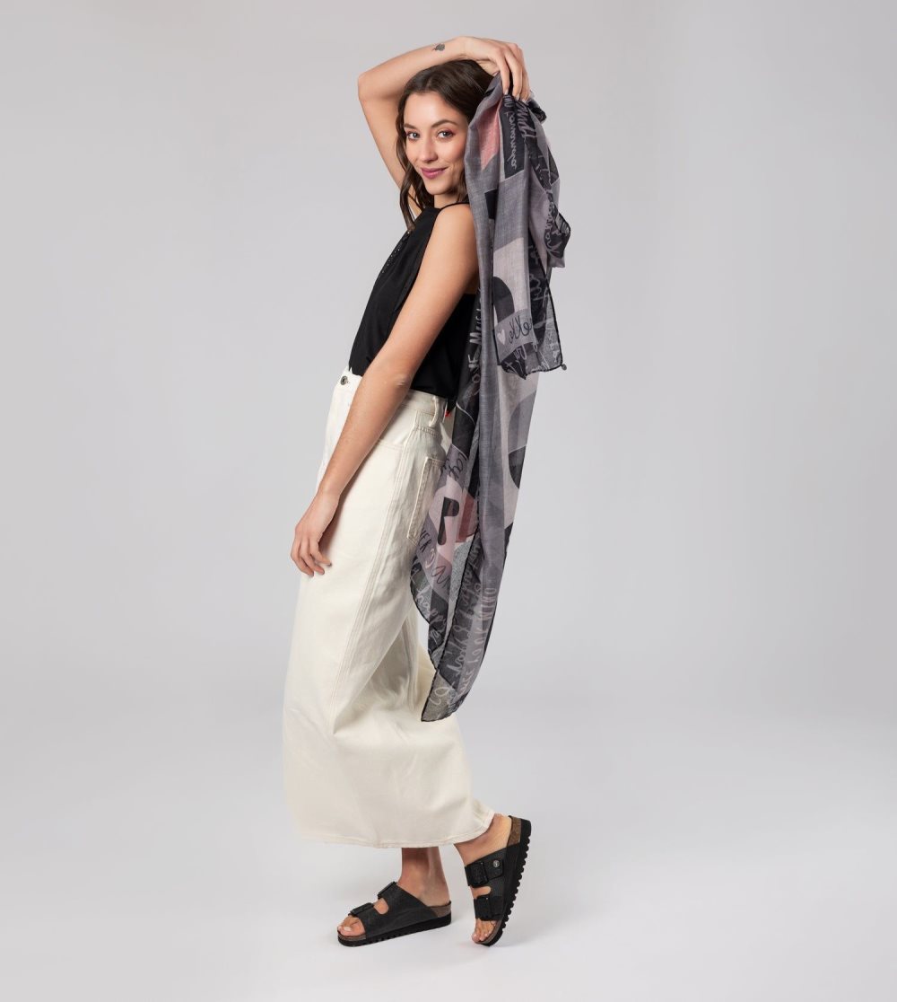 Sal Anekke Sixties Grey Scarf Damske | 5874026-WV