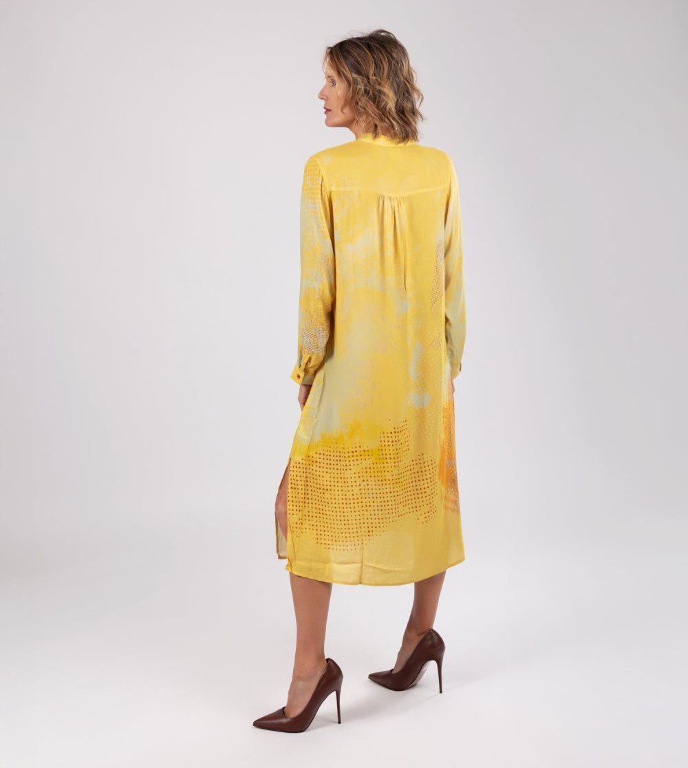 Saty Anekke Yellow Shirt Dress Damske | 9137560-MH