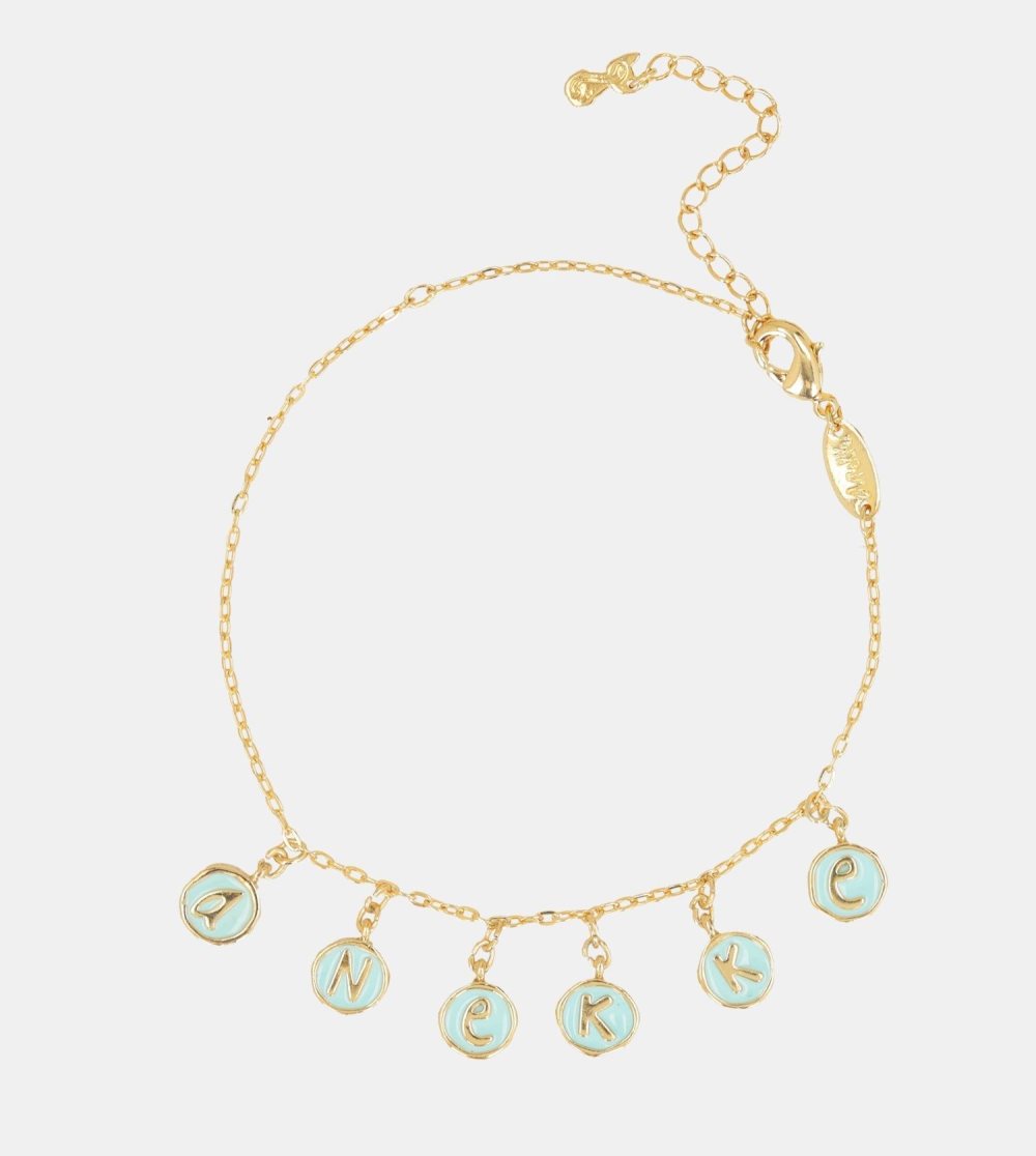 Sperky Anekke Calm Gold Plated Anklet With Gold Plated Stones Damske | 6483159-DE