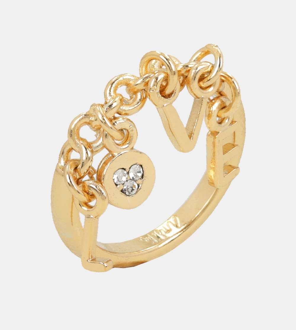 Sperky Anekke Love Gold Plated Ring With Letters Damske | 8297430-JF