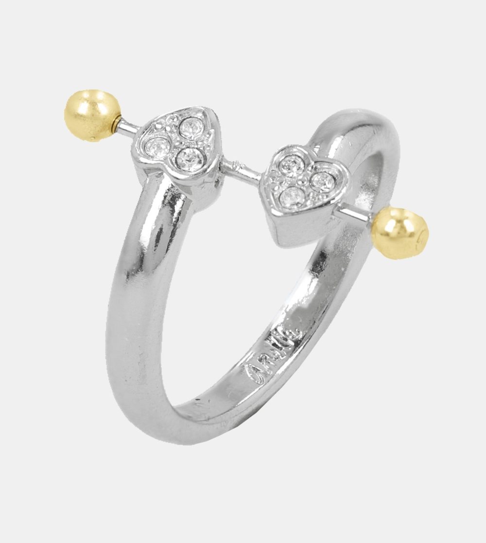 Sperky Anekke Silver Plated Hearts Ring Damske | 6940218-DL