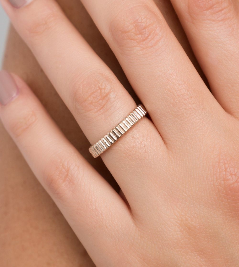 Sperky Anekke Textured Gold Ring Damske | 1876204-MD
