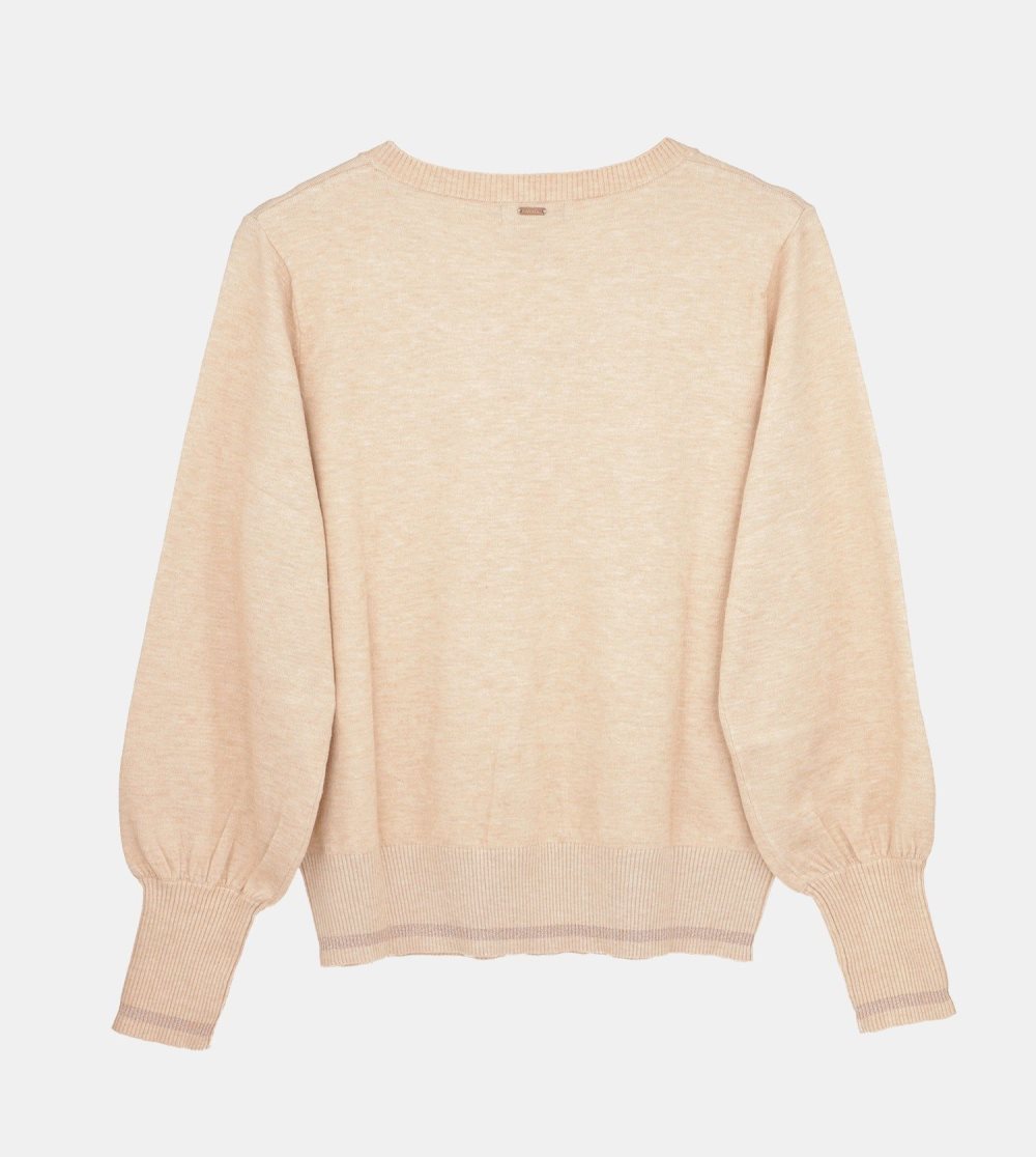 Svetre Anekke Beige Shoen V-neck Sweater Damske | 5967810-IP