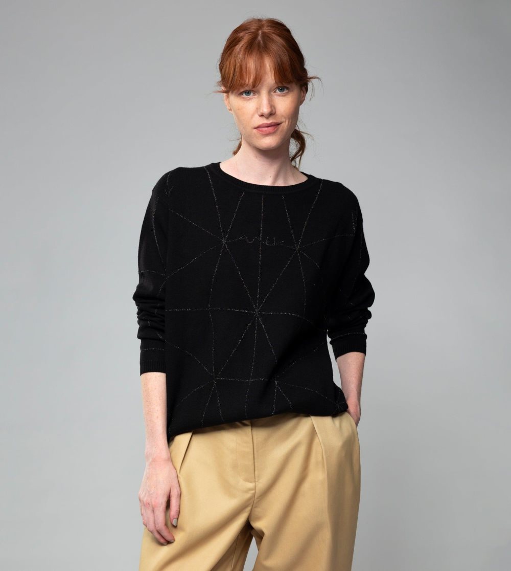 Svetre Anekke Black Shoen Sweater Damske | 5681390-AW