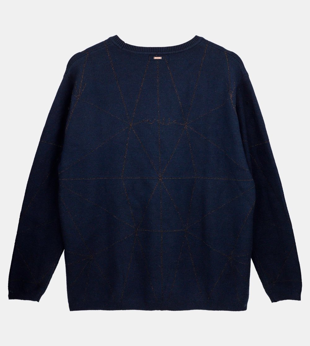Svetre Anekke Navy Blue Shoen Sweater Damske | 2748013-QG