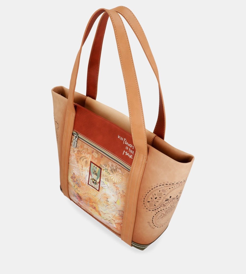 Taška Cez Rameno Anekke Peace & Love Camel Shopping Bag Damske | 3418290-YR