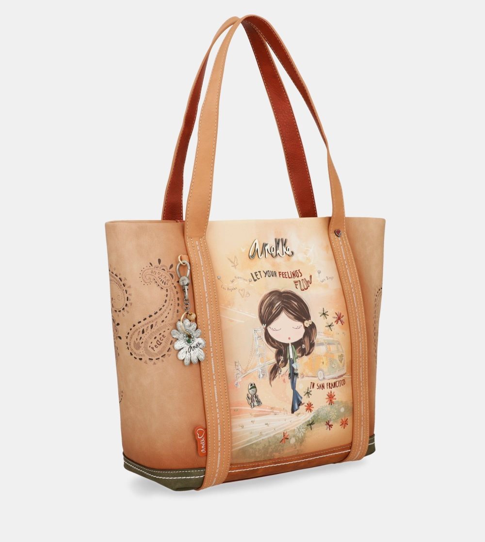 Taška Cez Rameno Anekke Peace & Love Camel Shopping Bag Damske | 3418290-YR