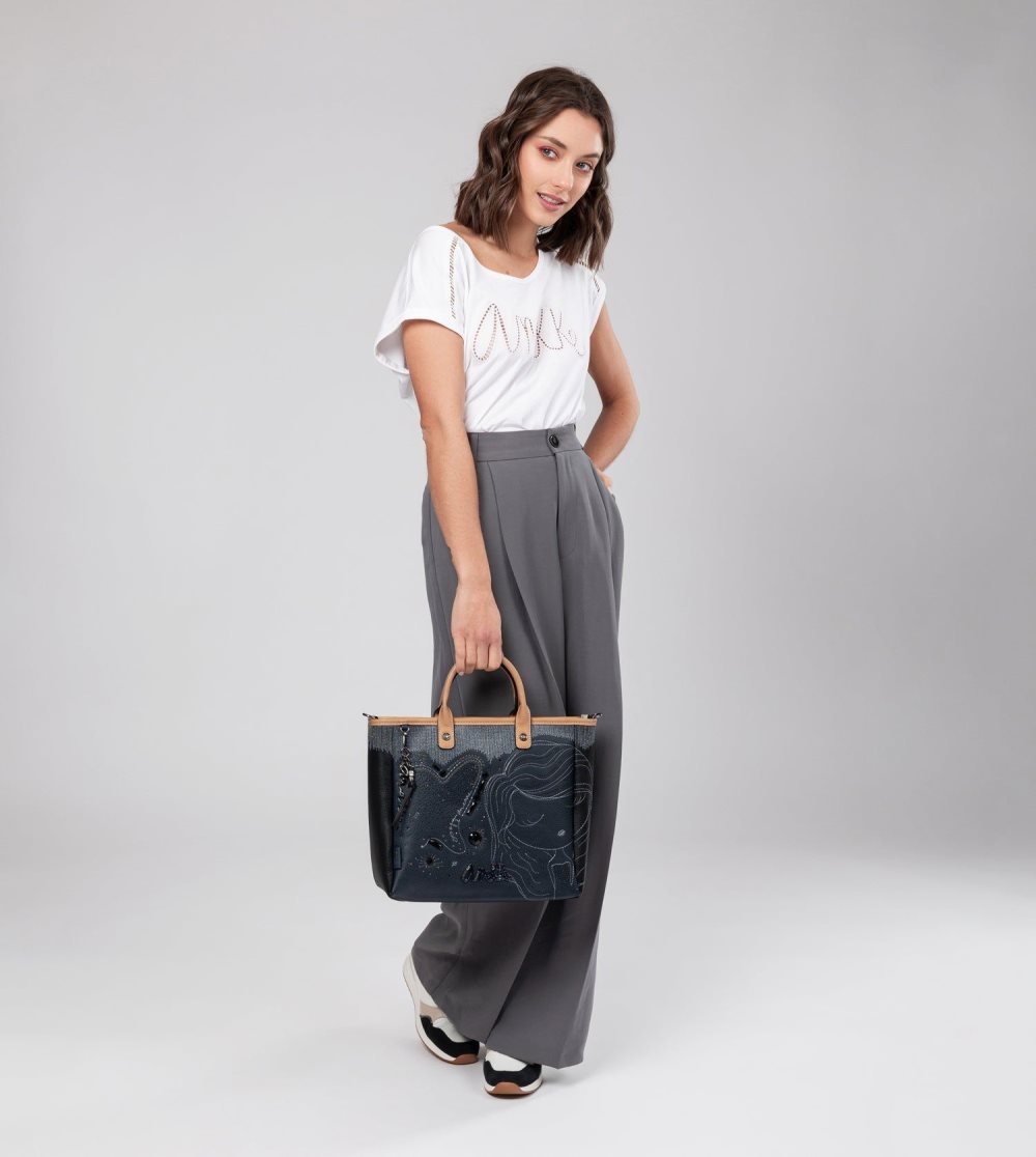 Taška Cez Rameno Anekke Studio Navy Blue Tote Damske | 9538062-YH