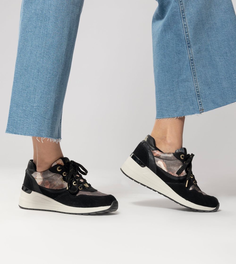 Tenisky Anekke Black Padded Sports Sneakers With Wedge Damske | 5203869-EI