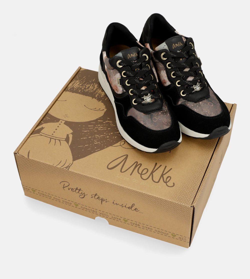 Tenisky Anekke Black Padded Sports Sneakers With Wedge Damske | 5203869-EI