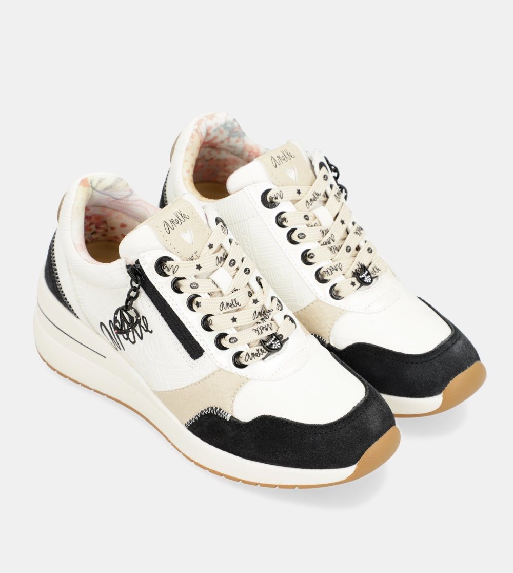 Tenisky Anekke Black & White Wedge Sneakers Damske | 5138462-PX