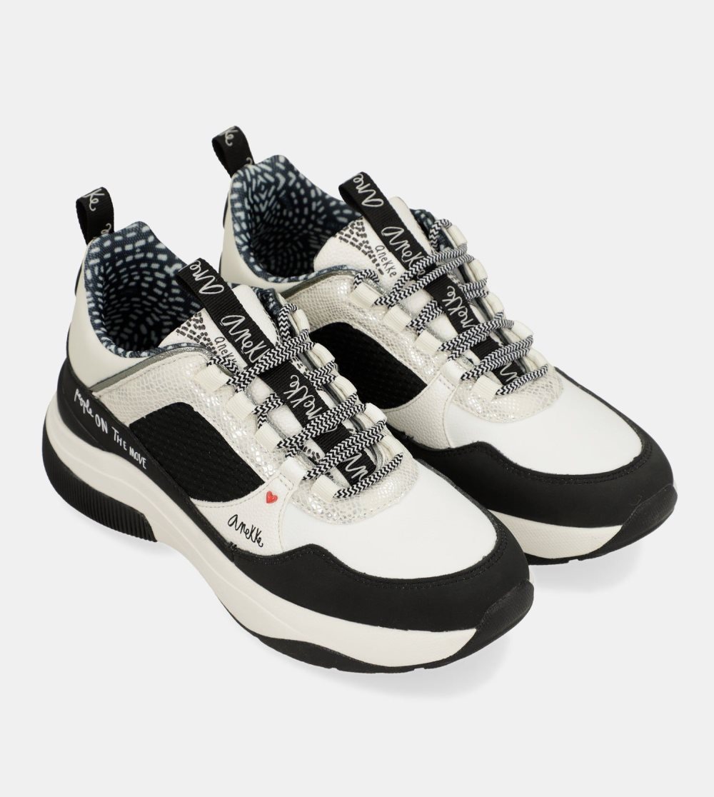 Tenisky Anekke Fashion Black & White Sneakers Damske | 2981576-ZN