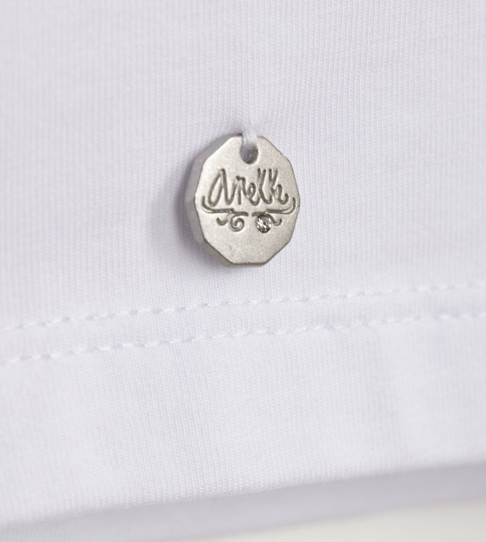 Tricko Anekke Glitter White T-shirt Damske | 9736152-YC